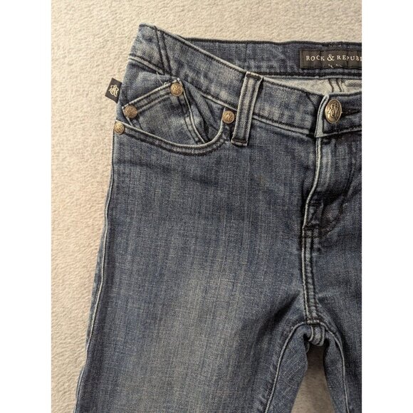 Rock Republic Jeans Womens Size 6 Blue Kasandra Boot cut Embroidered Whiskers - Picture 2 of 15
